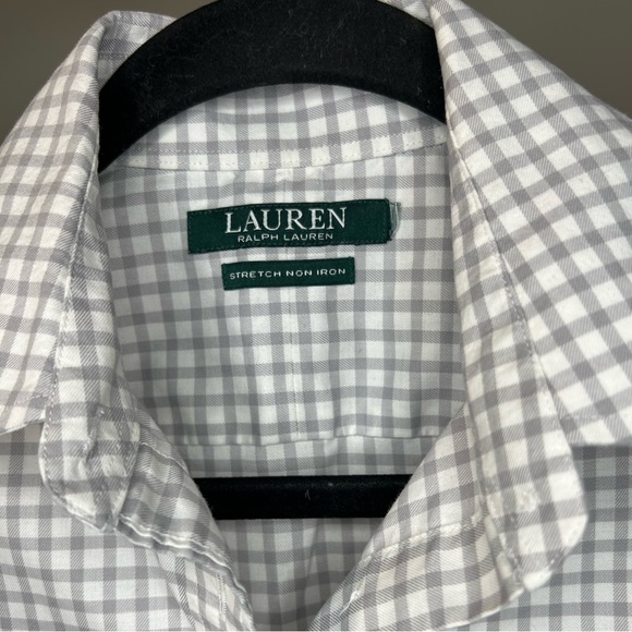 Lauren Ralph Lauren Long Sleeve Checkered Plaid Button-down Top Blouse - Picture 3 of 3